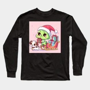 Baby Grinch inspired Grinchmas! Cute Christmas decor festive wear Long Sleeve T-Shirt